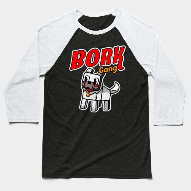 Slogo Bork Gang funny gift for kids Baseball T-Shirt by Vixel Art